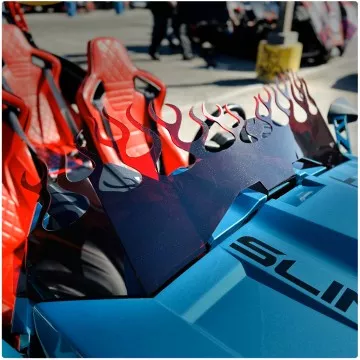 ZSW Colored Flames Windshield for the Polaris Slingshot